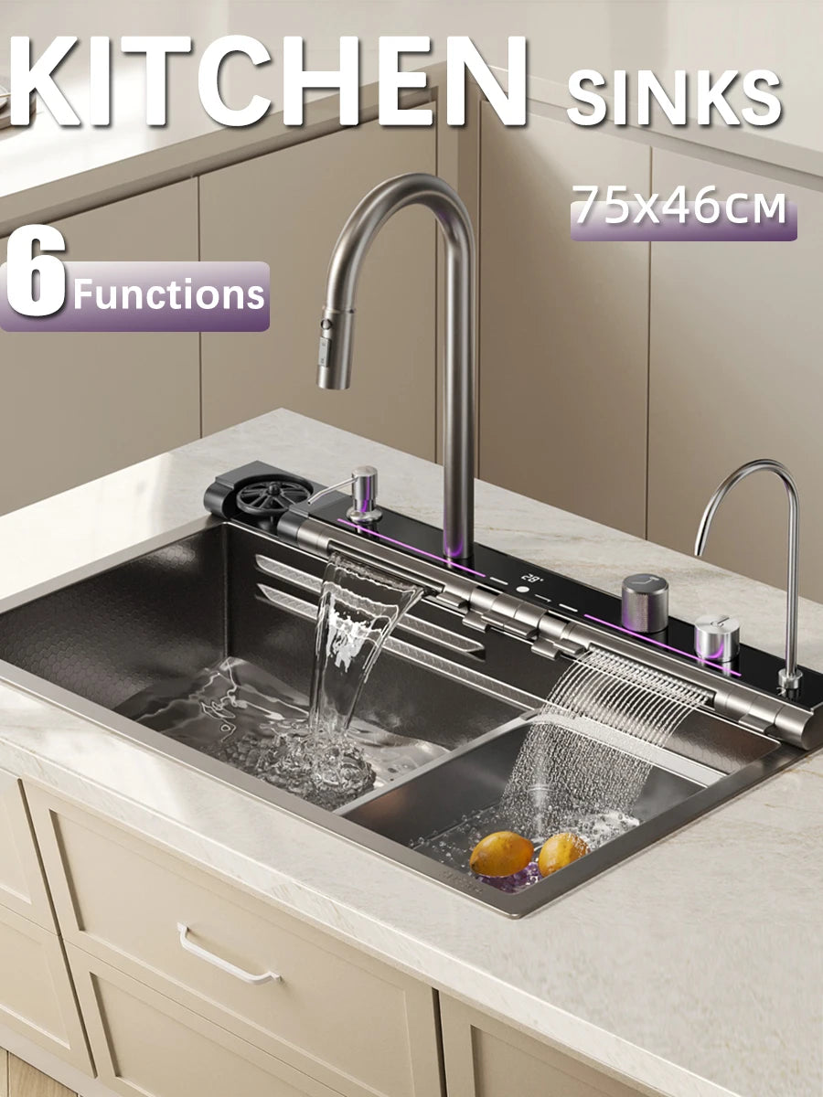 Quyanre Stainless Kitchen Sink Faucet Set Soap Dispenser