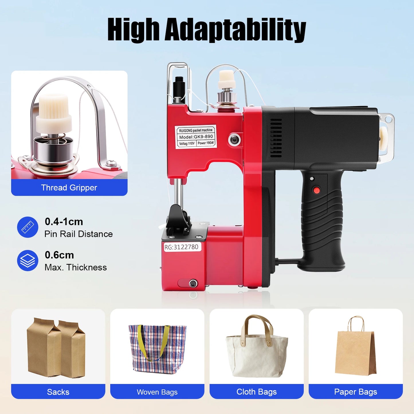 110V Portable Electric Stitching Machine For Leather Canvas