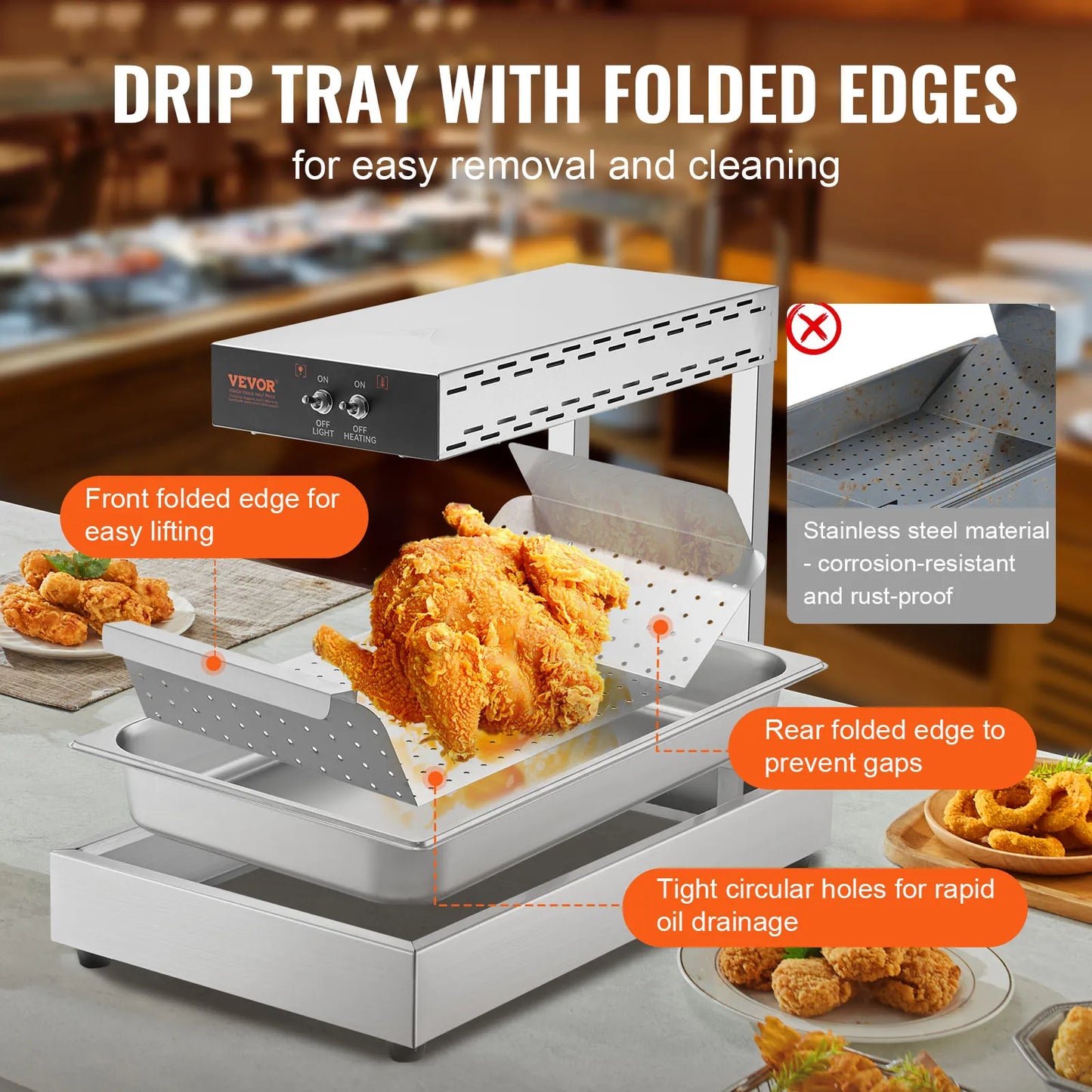 Succebuy French Fry Warmer Countertop Fries 104 122 F