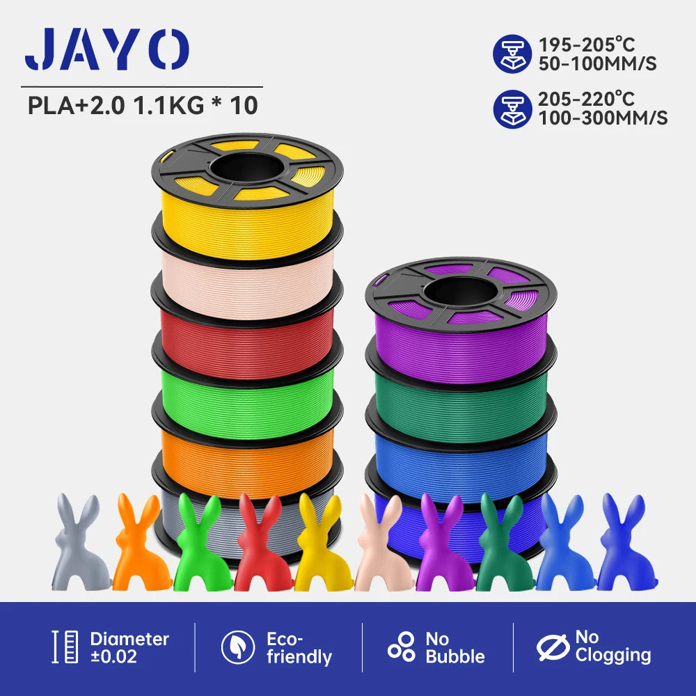 JAYO PLA Plus Filament 10 Rolls High Speed Matte 3D