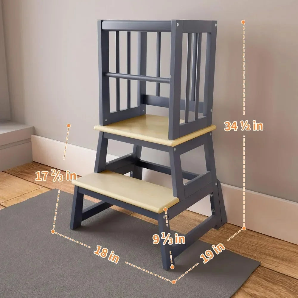 XMSJ Customizable Toddler Kitchen Step Stool Montessori