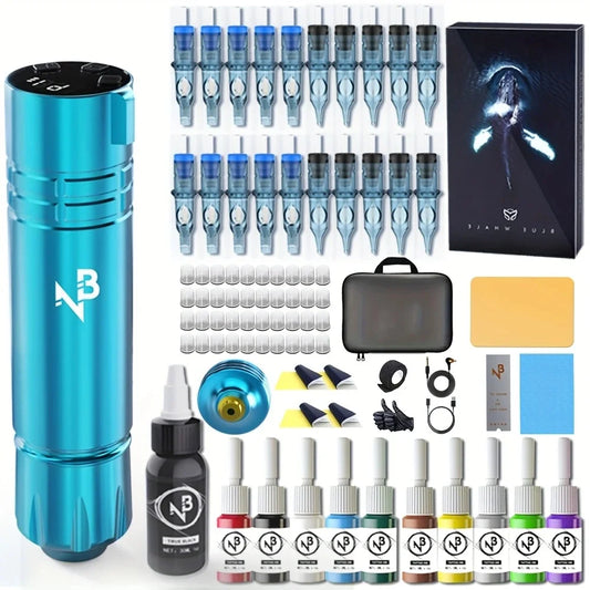 Gold Plume Tattoo Gun Kit Classy Complete Kit With 1500mAh