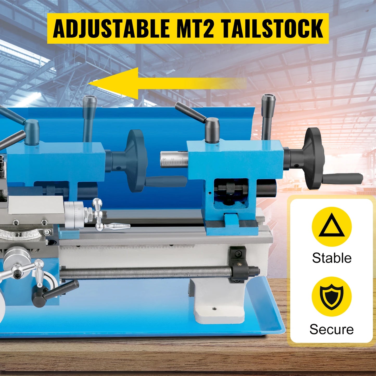 SucceBuy Mini Metal Lathe Machine Variable Speed 550W