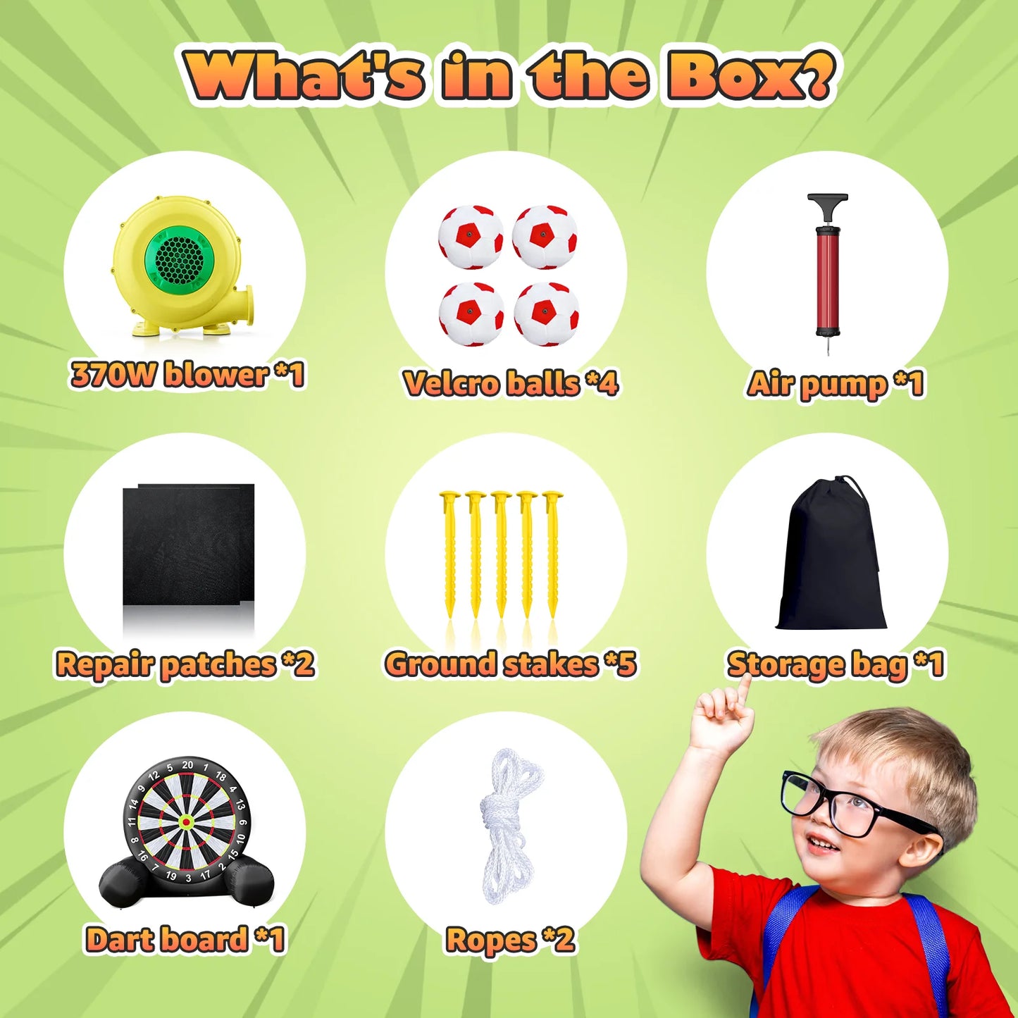 VANCEN Giant Outdoor Inflatable Soccer Darts Set With Blower