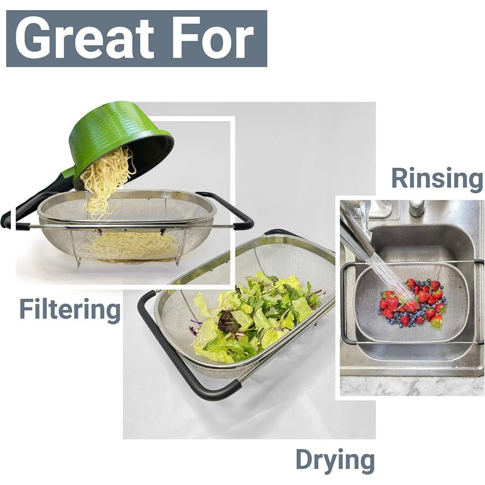 Hignconcerned Over Sink Colander Basket Stainless Mesh