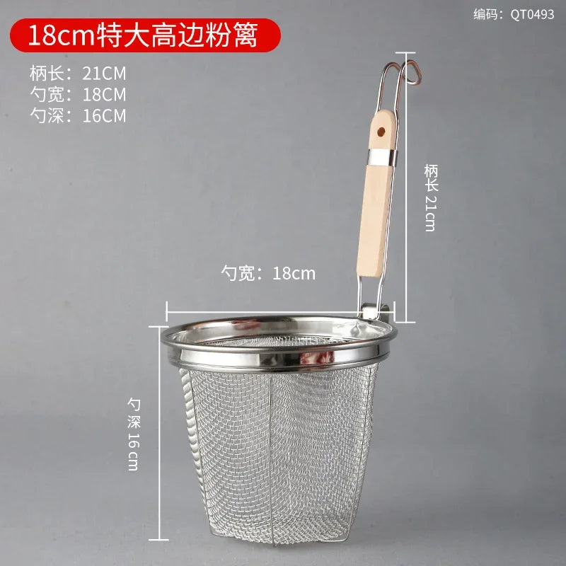 CZSAE Stainless Steel Colander With Wooden Handle Strainer