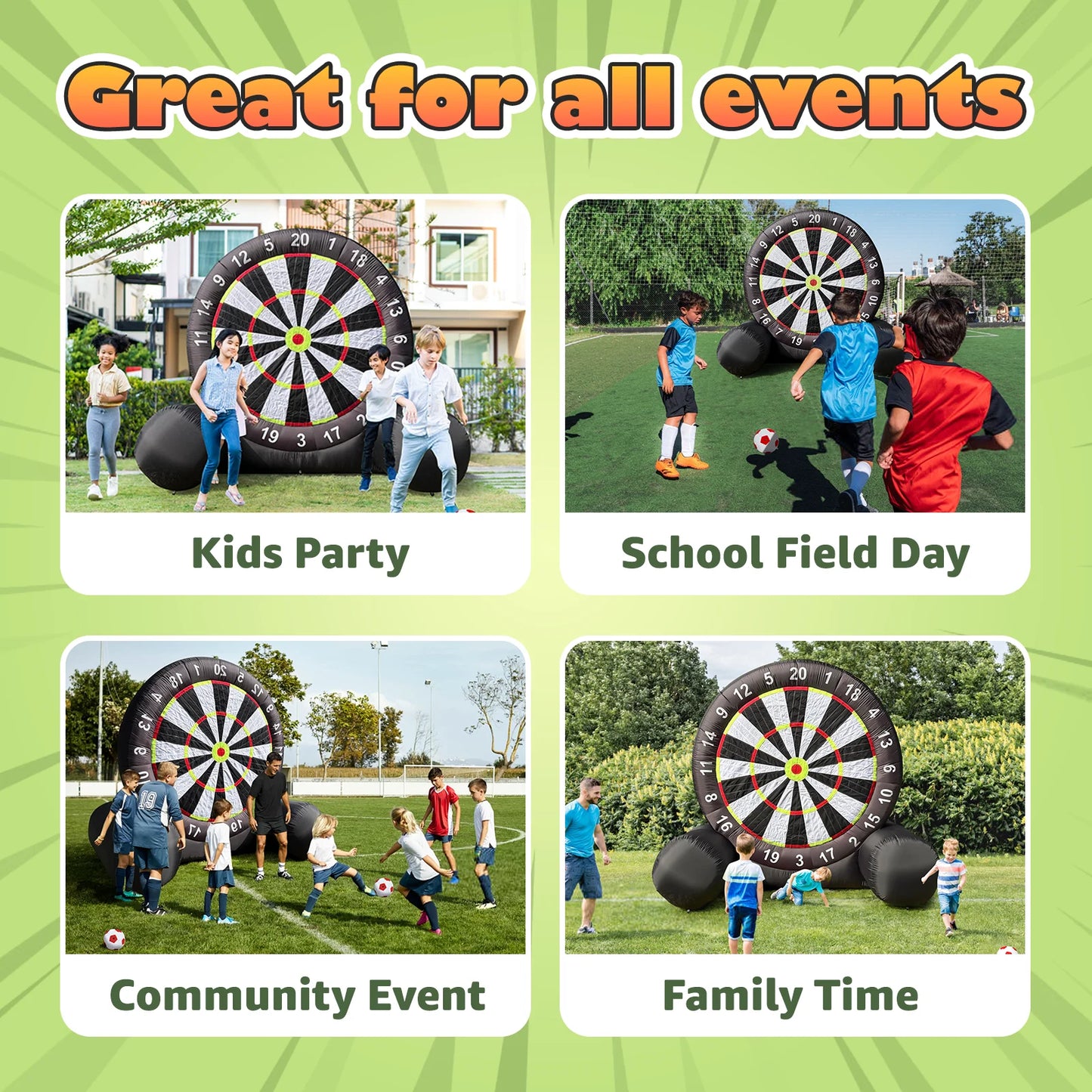 VANCEN Giant Outdoor Inflatable Soccer Darts Set With Blower