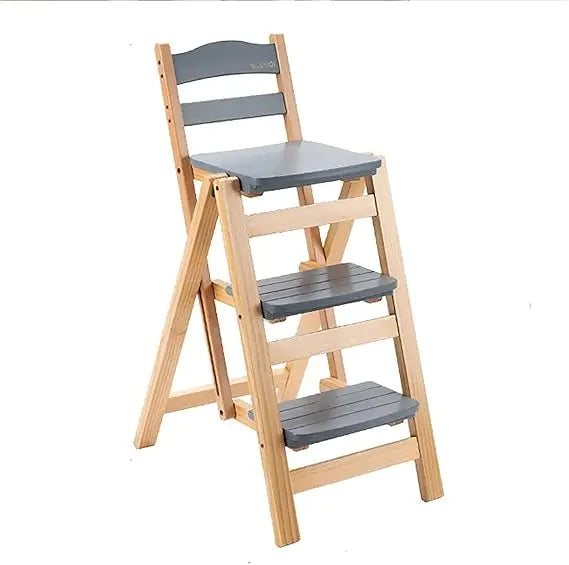 Chengwei Foldable Wood Bar Stool 3 Step Indoor Ladder