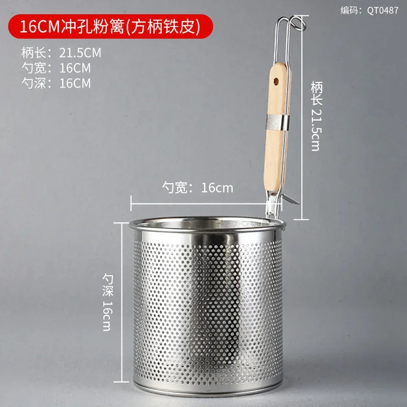 CZSAE Stainless Steel Colander With Wooden Handle Strainer