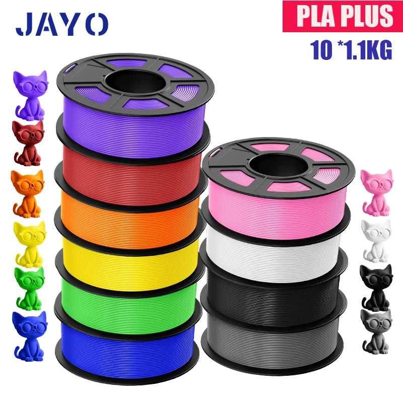 JAYO PLA Plus Filament 10 Rolls High Speed Matte 3D