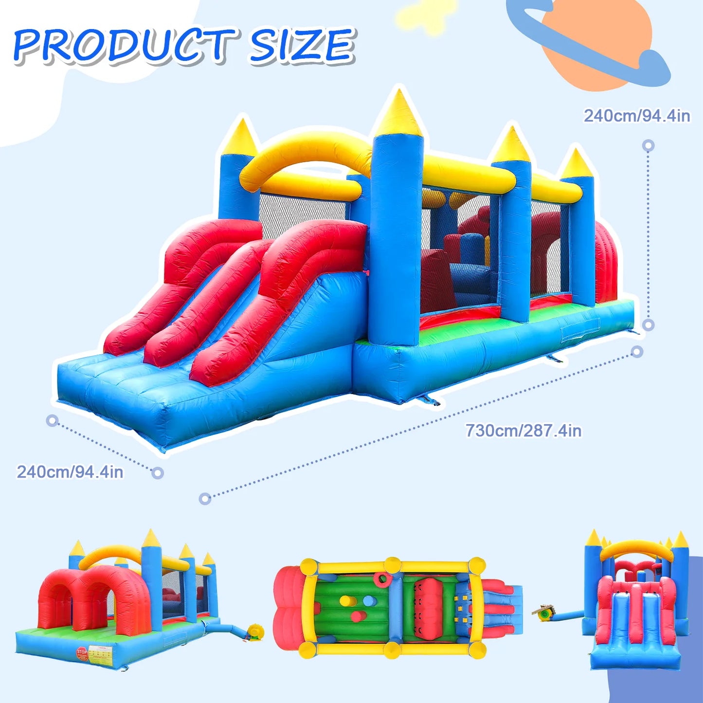 King Inflatable Macaroon PVC Water Slides Ball Pool Outdoor