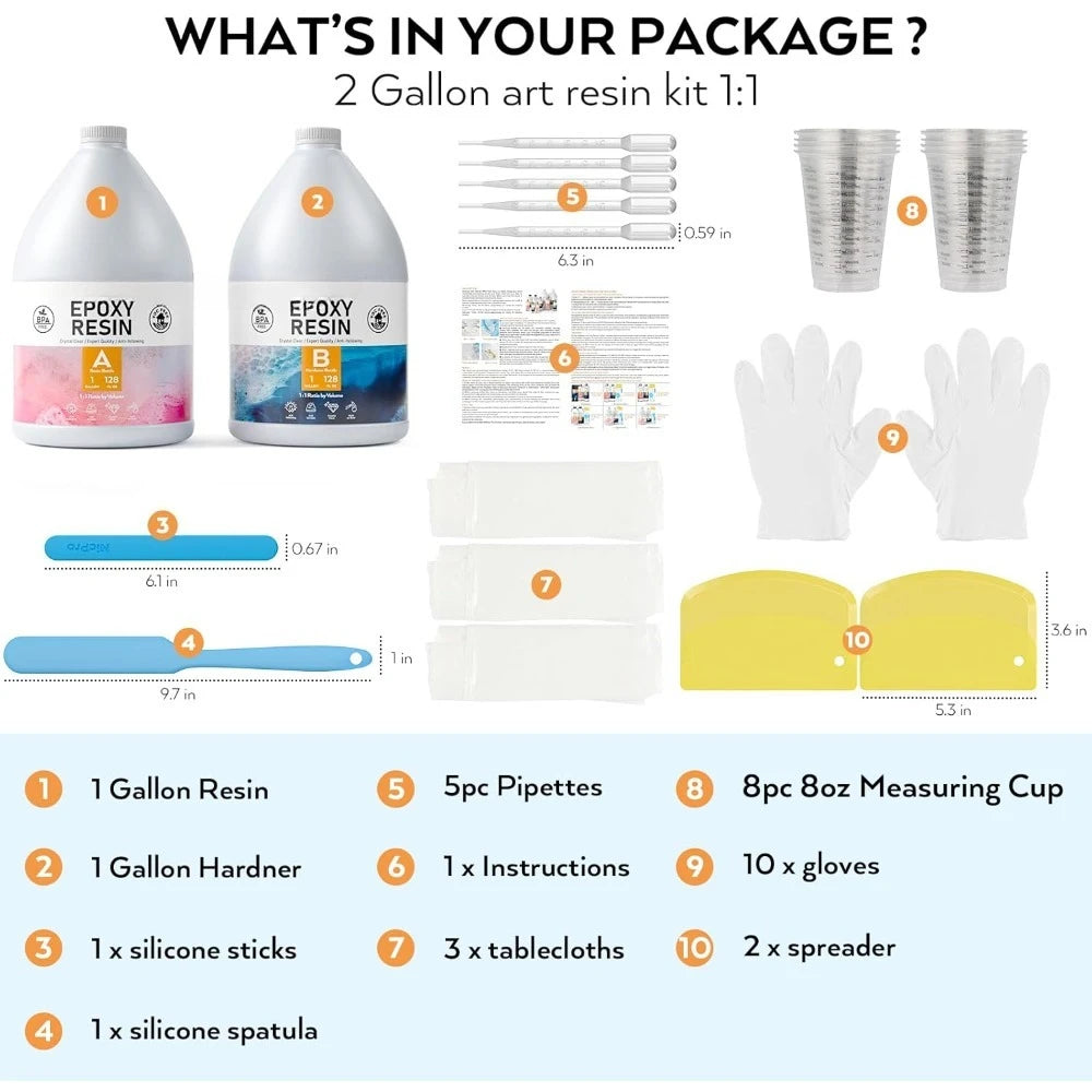 Crystal Clear Epoxy Resin Kit High Gloss Bubbles Free Art