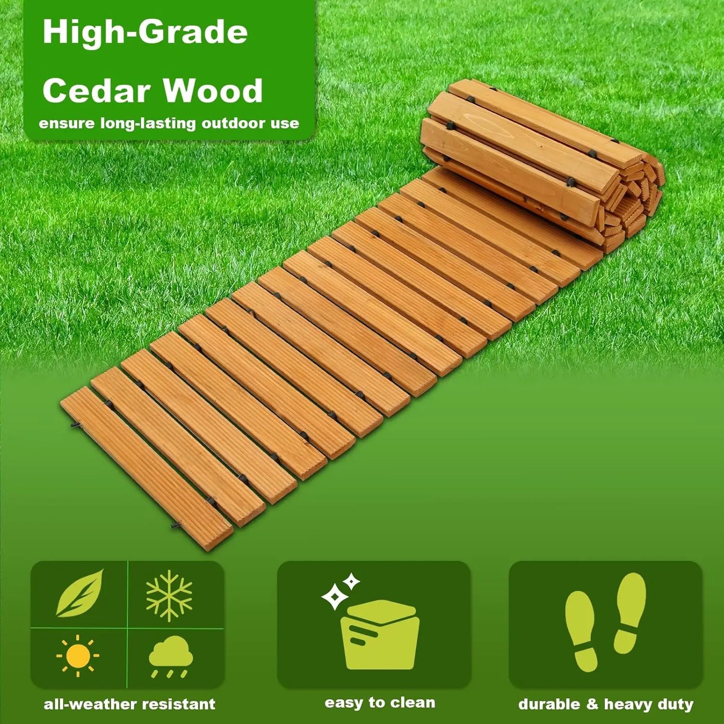XMSJHign Concerned Outdoor Wooden Garden Pathway Non Slip