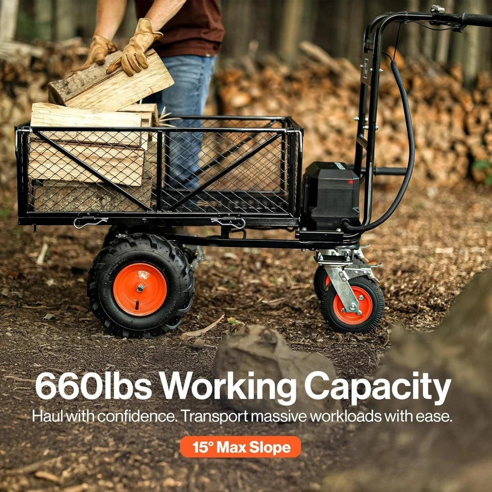 Hign Concerned Electric Utility Wagon Cart 48V Wheelbarrow