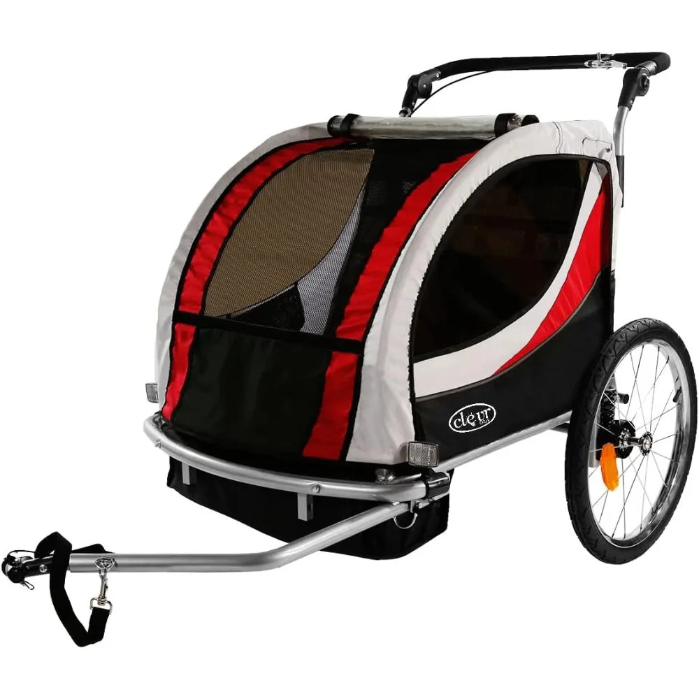 Deluxe Three In One Double Seat Bicycle Trailer Jogger
