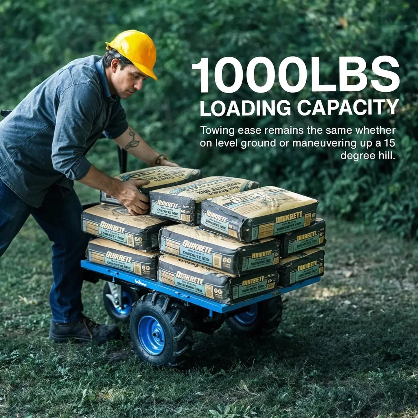 XMSJ Utility Service Cart Wheelbarrow Power 48V Electric