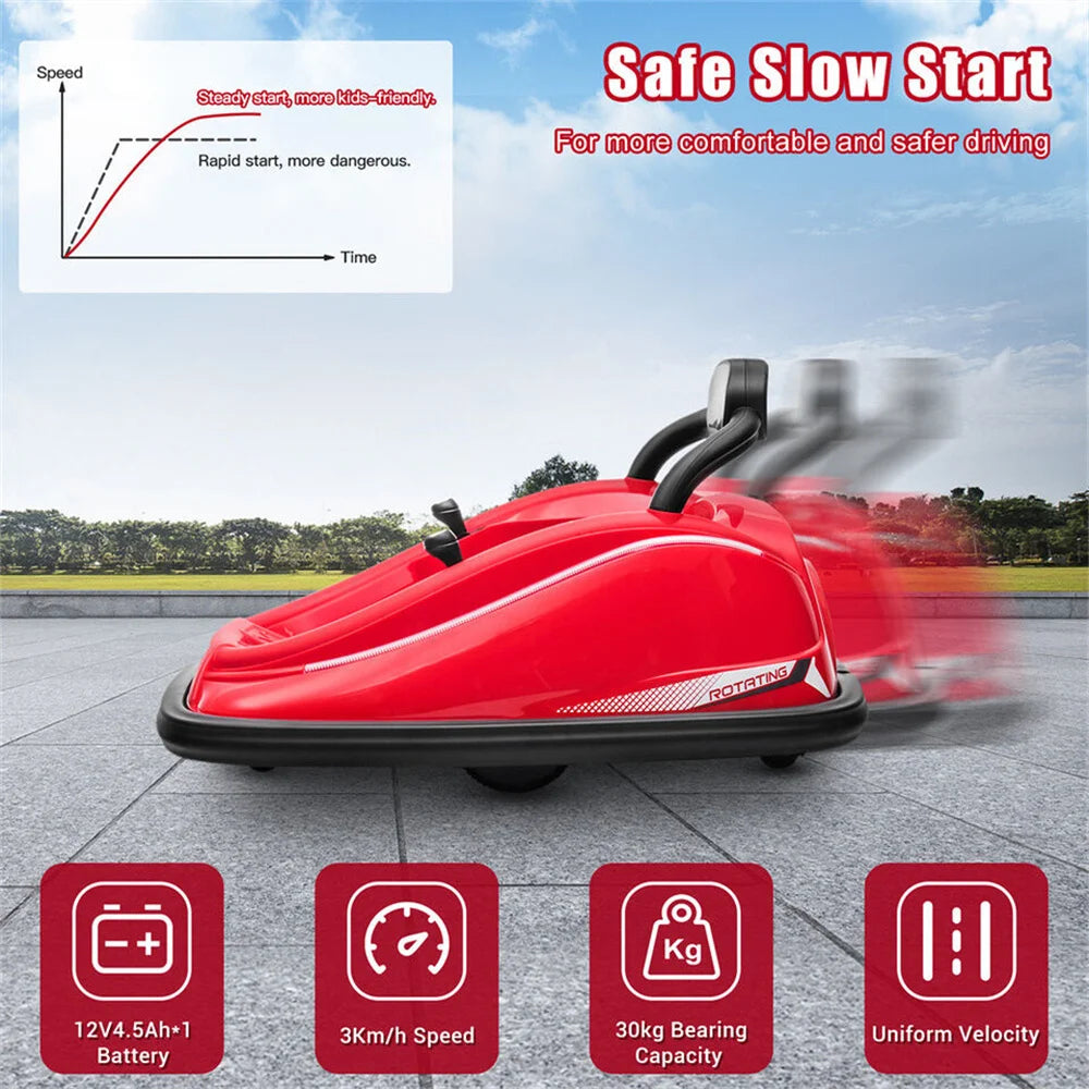 Electric Kids Ride On Car Bumper 360 Spin Vehicle Remote