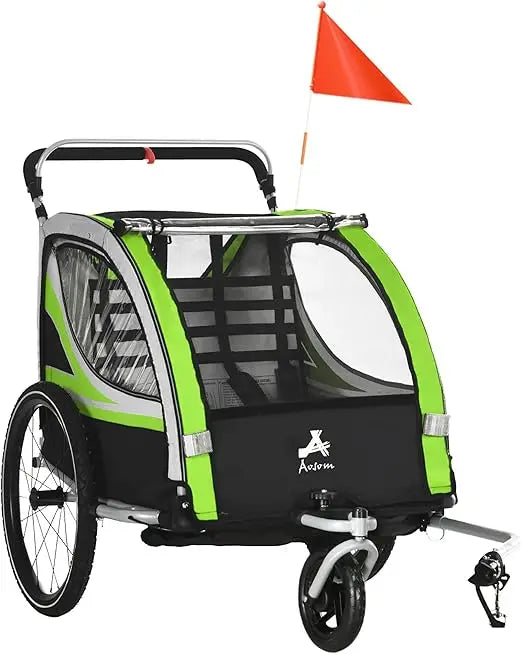 Two Seater Walk Ride Child Bike Trailer For Kids Stroller