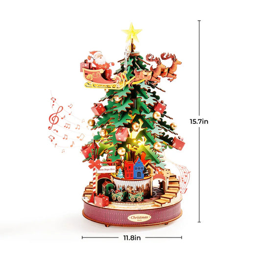 Robotime Christmas Melody Tree Music Box 3D Wooden Puzzle