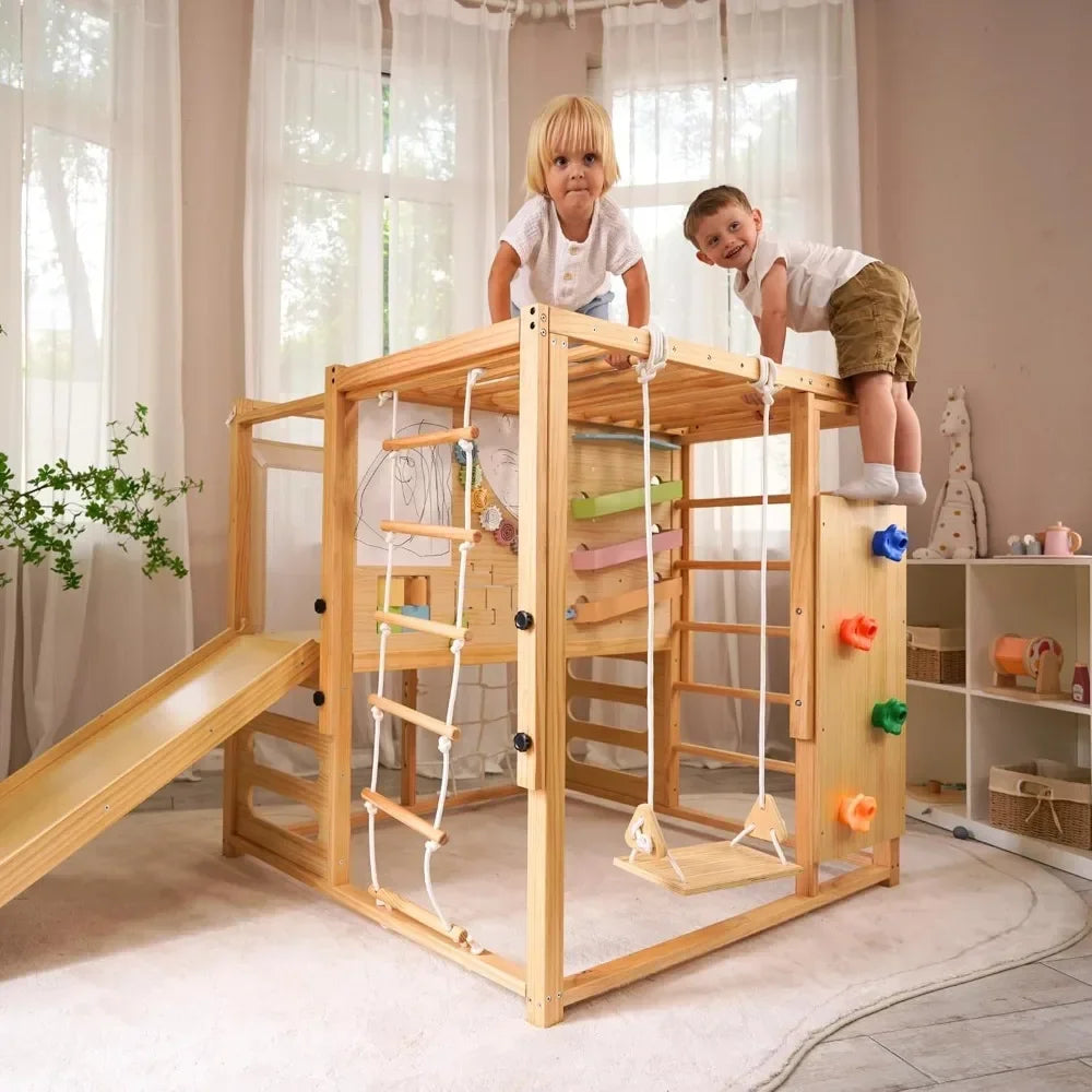 Alpine Wooden Jungle Gym Indoor Swing For Toddlers And Children