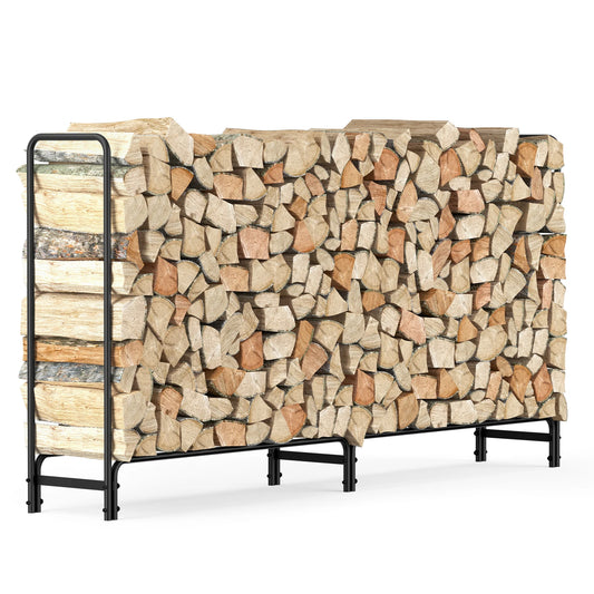 Heavy Duty Metal Log Rack For Outdoor Firewood Storage