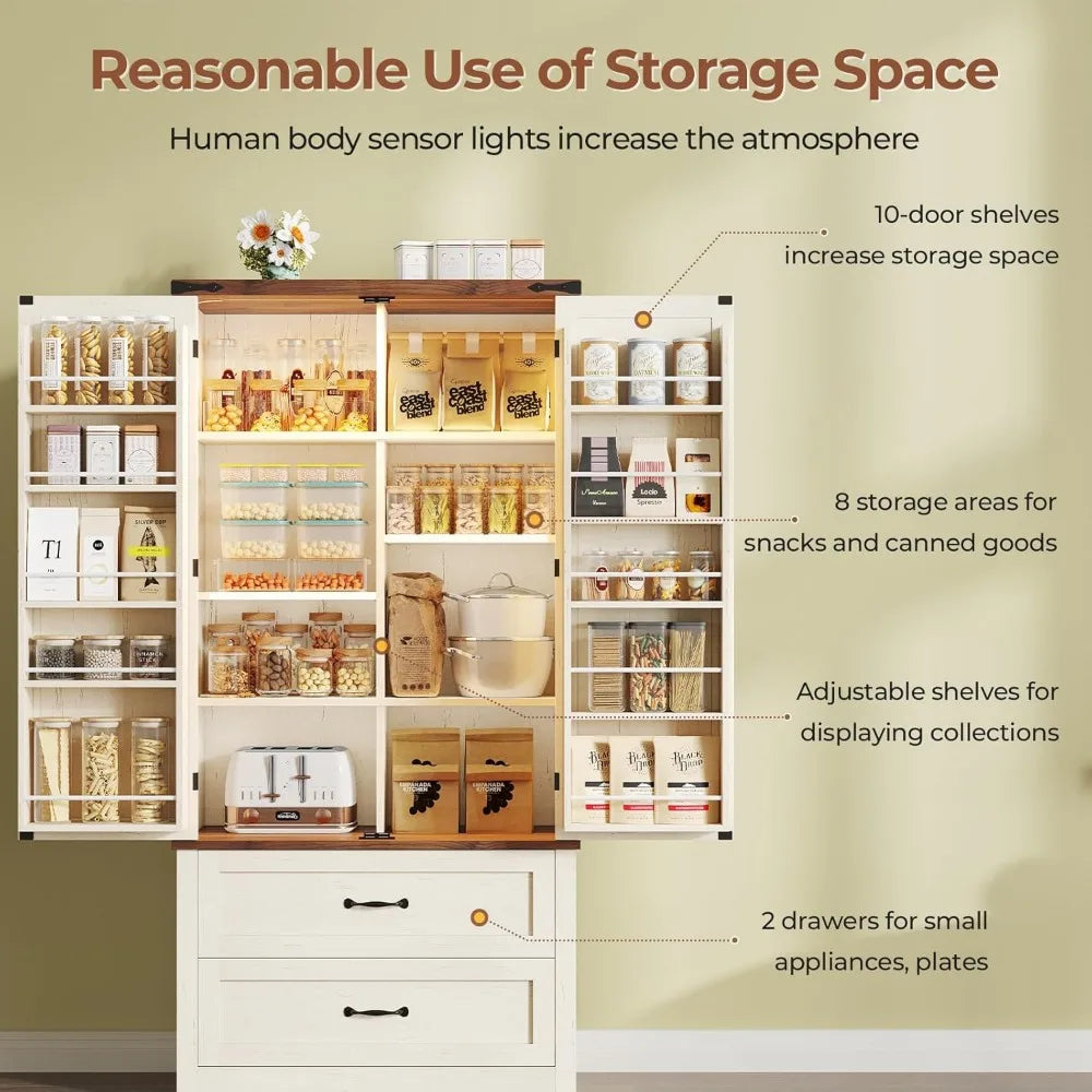 Charge Freestanding Kitchen Storage Cabinet With Drawer