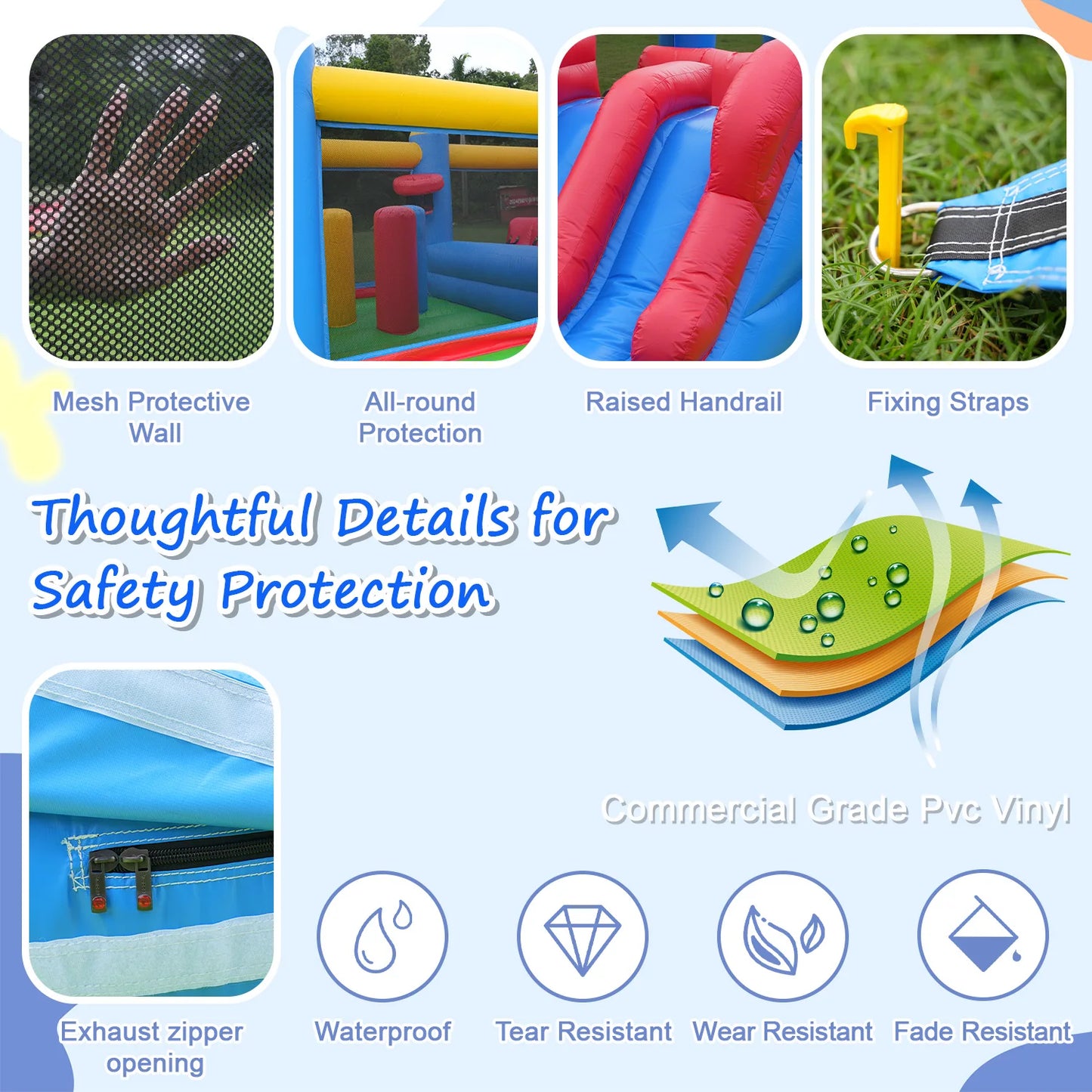 King Inflatable Macaroon PVC Water Slides Ball Pool Outdoor