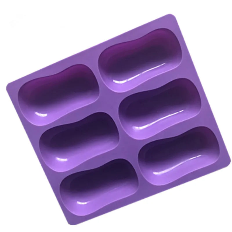 Six Hole Handmade Silicone Soap Mold Food Grade For Crafts