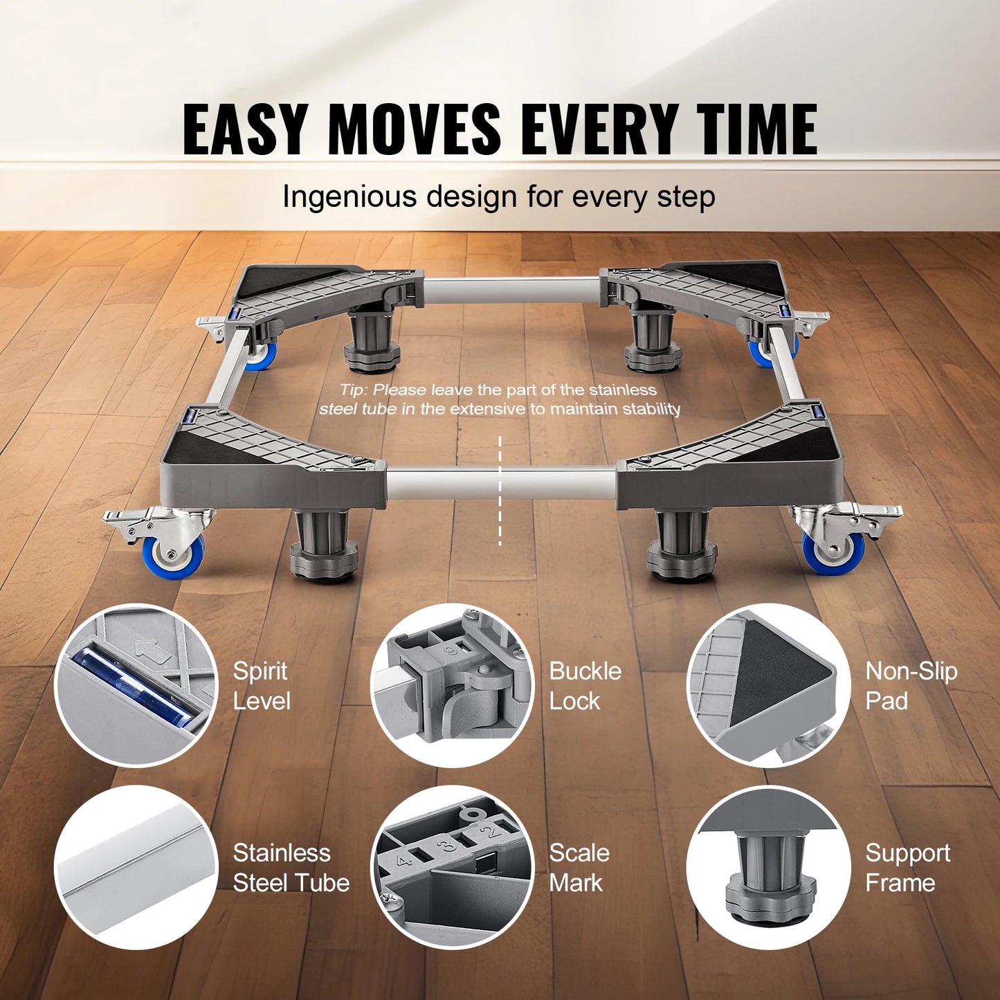 SucceBuy 400 Lbs Mini Fridge Stand Mover With Locking Wheels