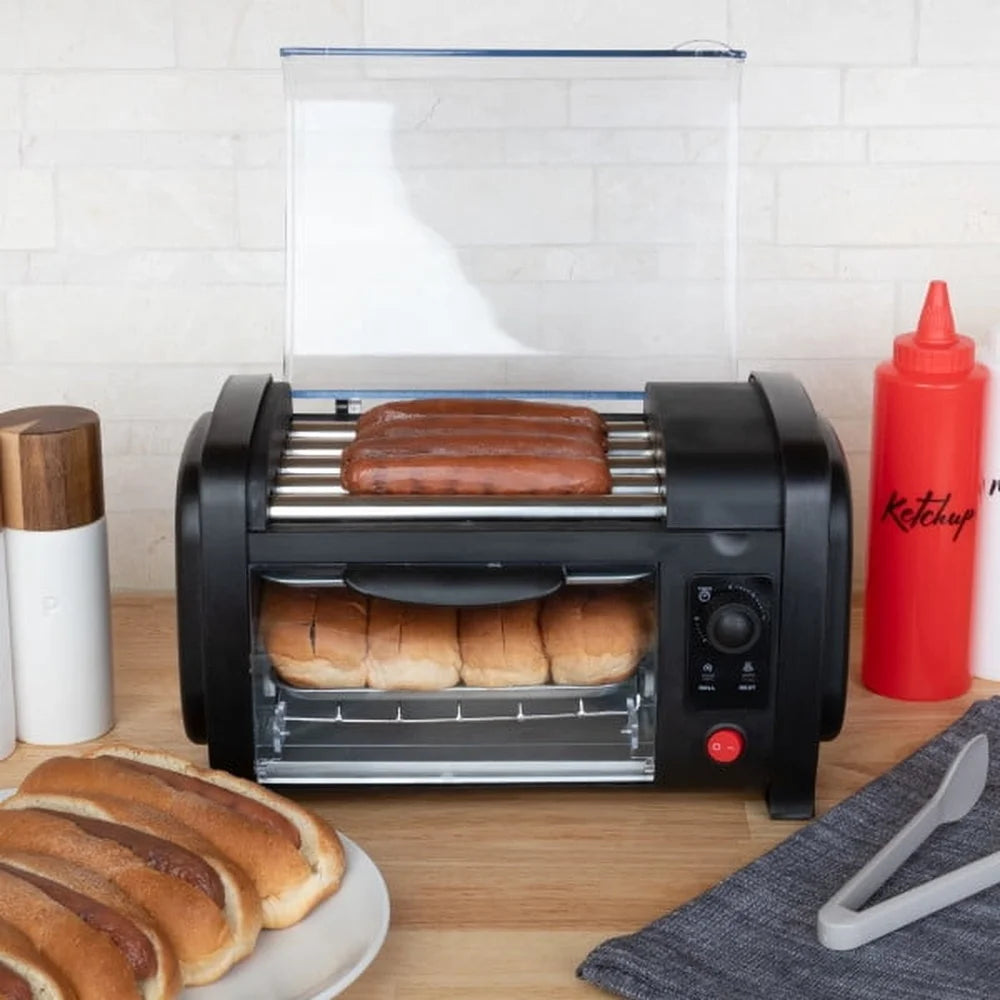 XMSJ Mini Hot Dog Roller With Bun Warmer Toaster Oven