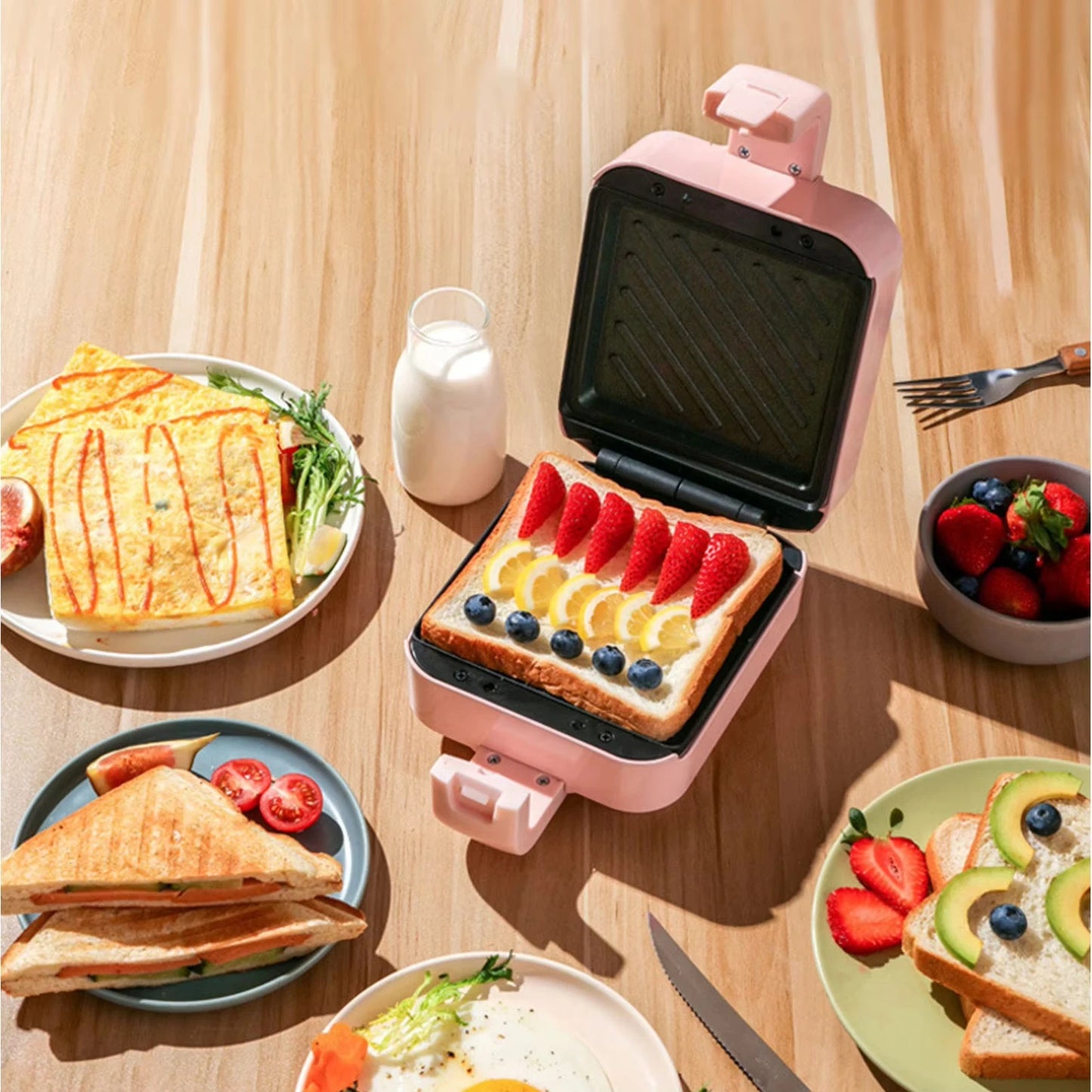 OIMG Multifunction Sandwich Maker Two Slice Fast Heating