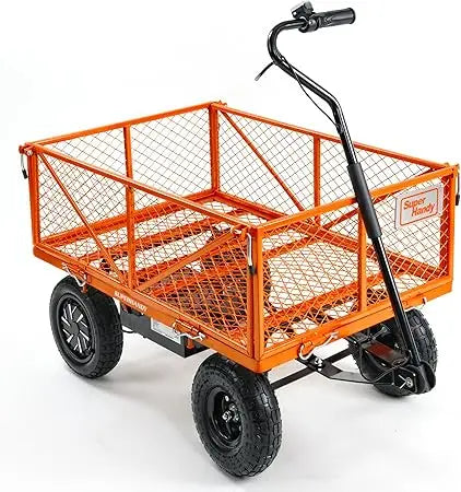 Electric Assist Garden Cart With All Terrain Wheels