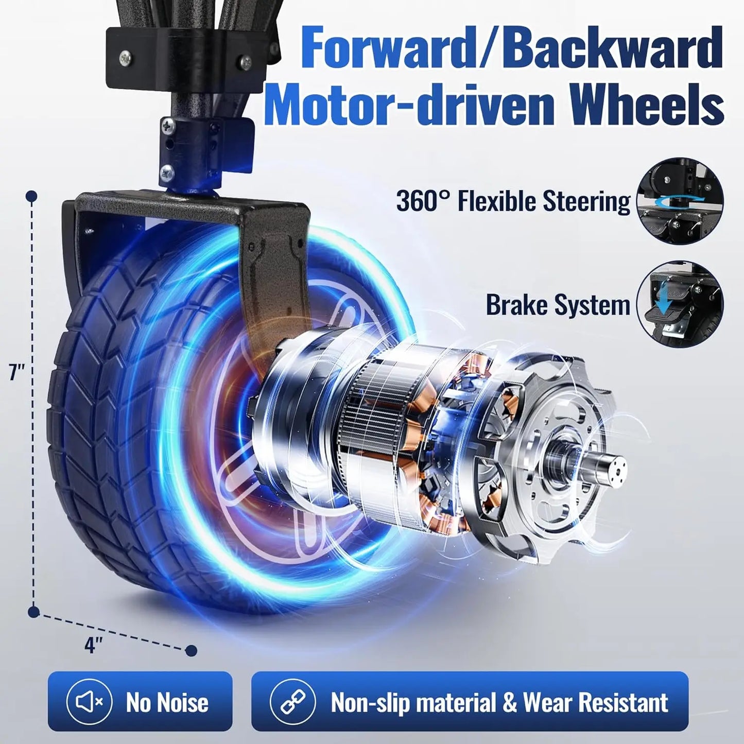 Electric Collapsible Utility Wagons 330lbs Capacity, Carts Foldable with Wheels Brakes Portable for Beach Garden Outdoor