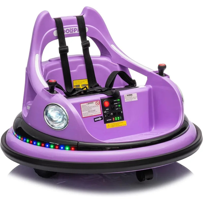 YTYIN Bumper Car For Kids 12V Remote With LED Lights