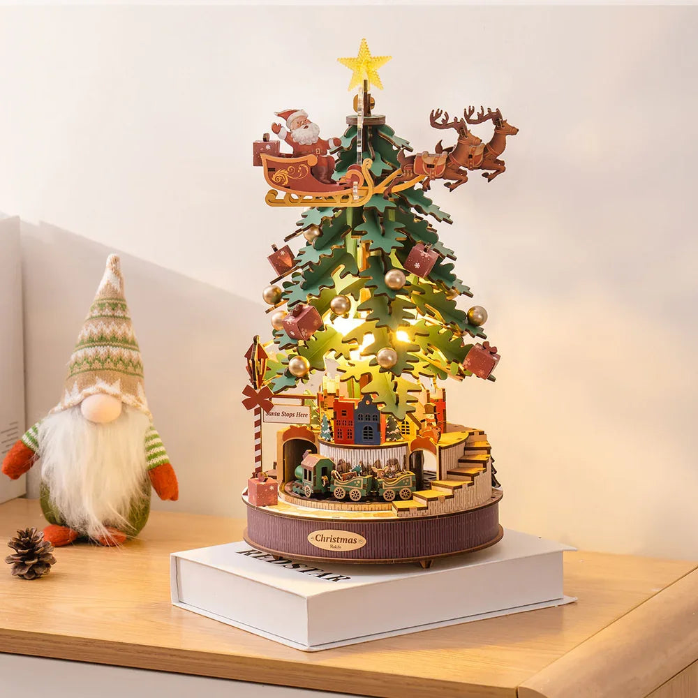 Robotime Christmas Melody Tree Music Box 3D Wooden Puzzle