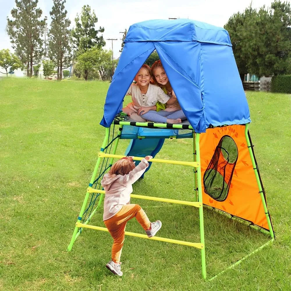 Explorer Adventure Climbing Fort Platform Slide Tent