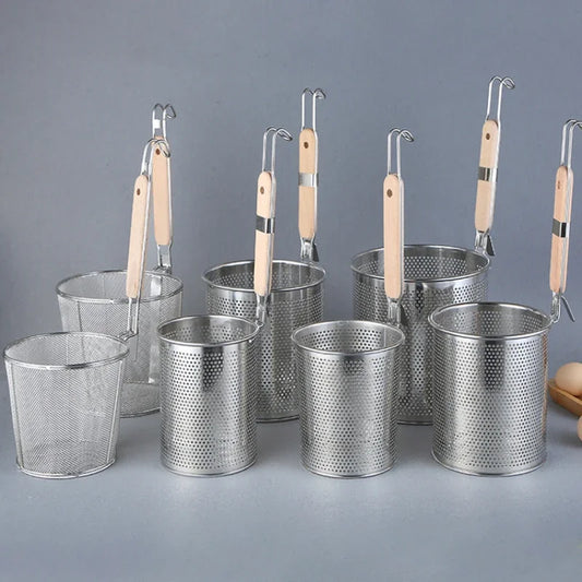 CZSAE Stainless Steel Colander With Wooden Handle Strainer