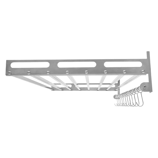 201 Stainless Steel Wall Shelf With Hooks Kitchen Rack
