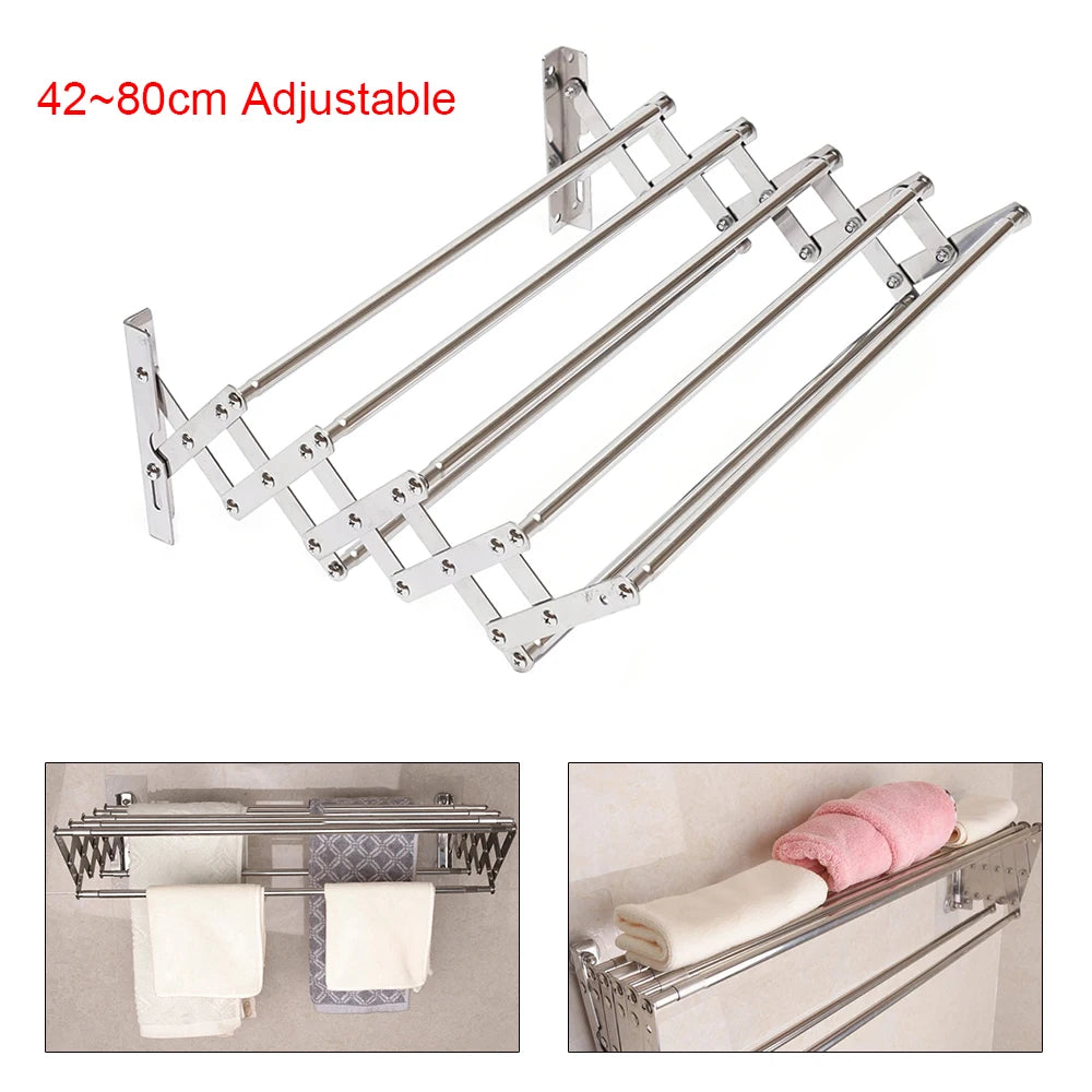 Stainless Steel Wall Mounted Laundry Rack Foldable Unit