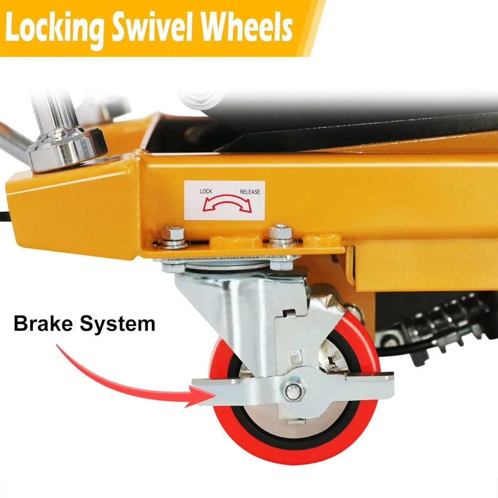 Double Scissor Hydraulic Lift Table Cart 770 Lb Capacity