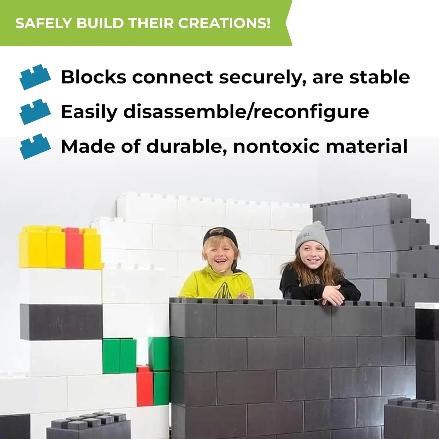 SHXI Giant Building Blocks 18 Piece Modular Bulk Pack For Indoor And Outdoor Play