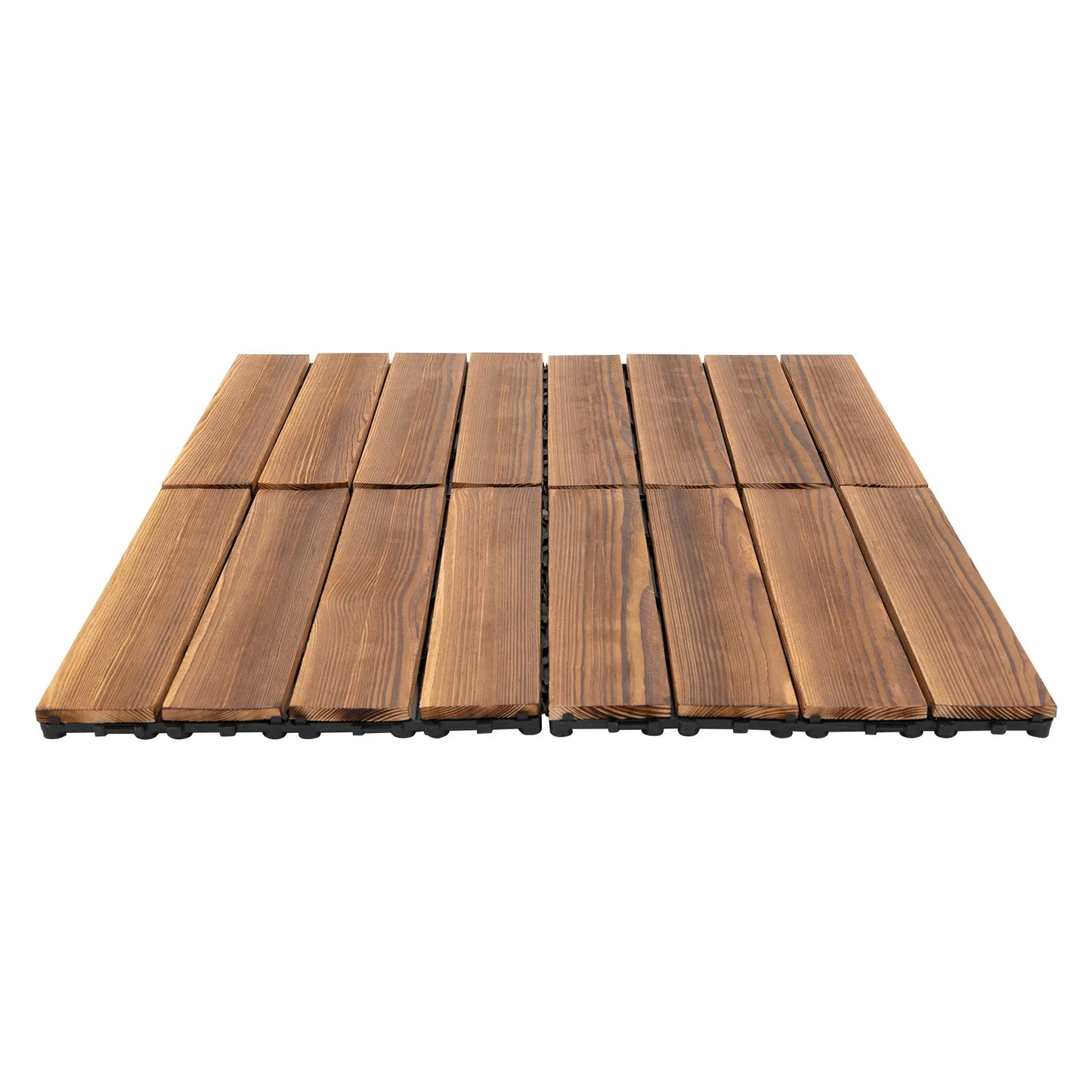 Interlocking Carbonized Wood Patio Deck Tiles Outdoor