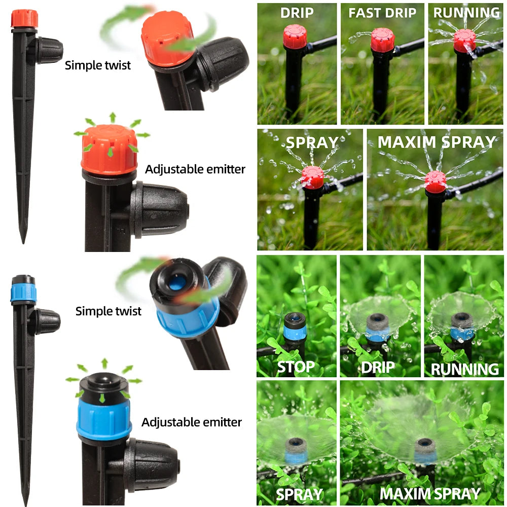 Drip Irrigation Kit With Adjustable Drippers Locking