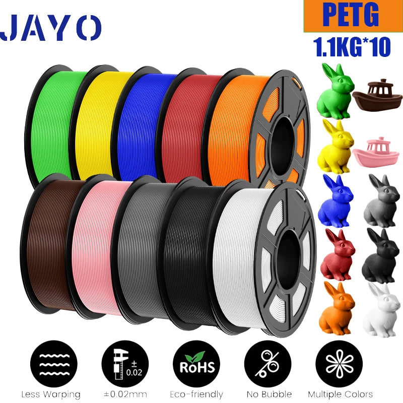 JAYO PLA Plus Filament 10 Rolls High Speed Matte 3D
