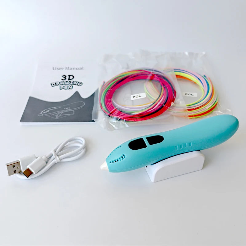 SETOOKJ 3D Printing Pen Low Temp With 12 Color PCL Filament