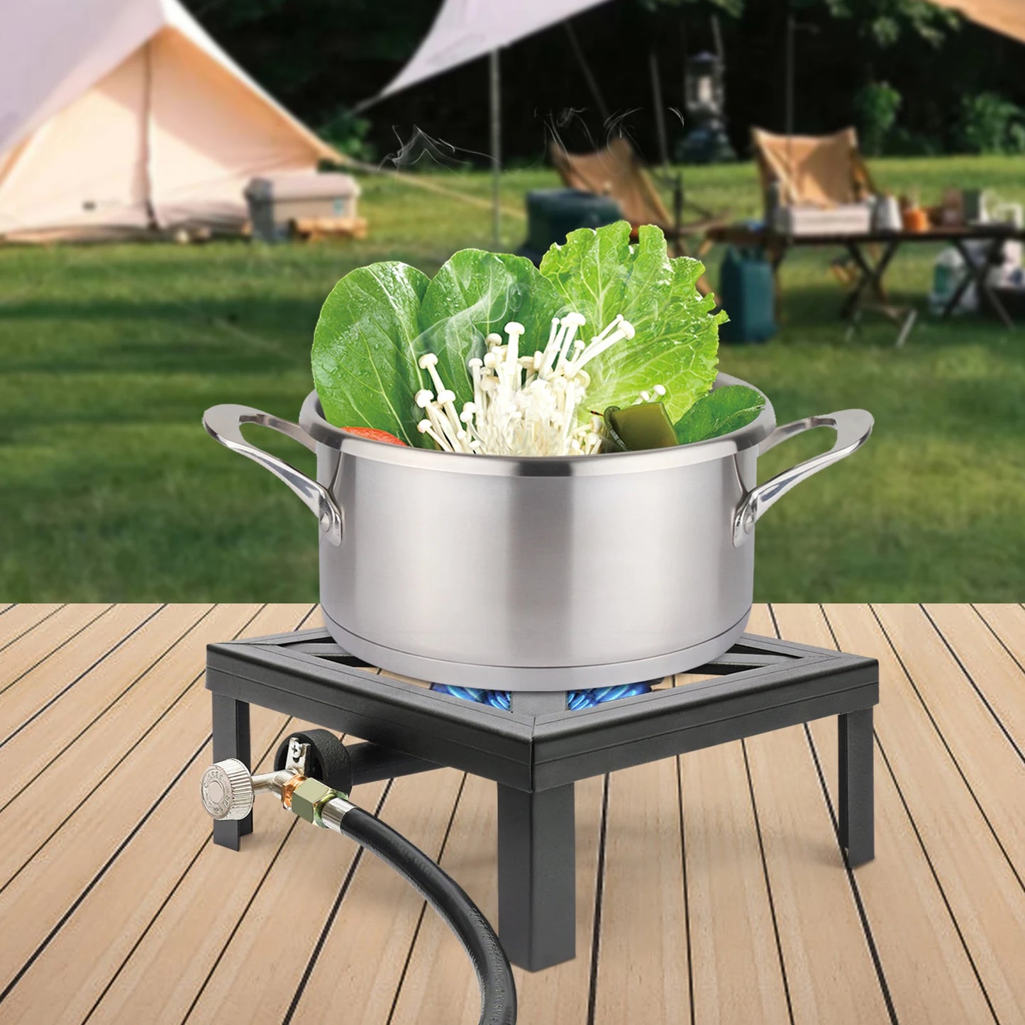 Portable Single Burner Propane Gas Stove With Regulator