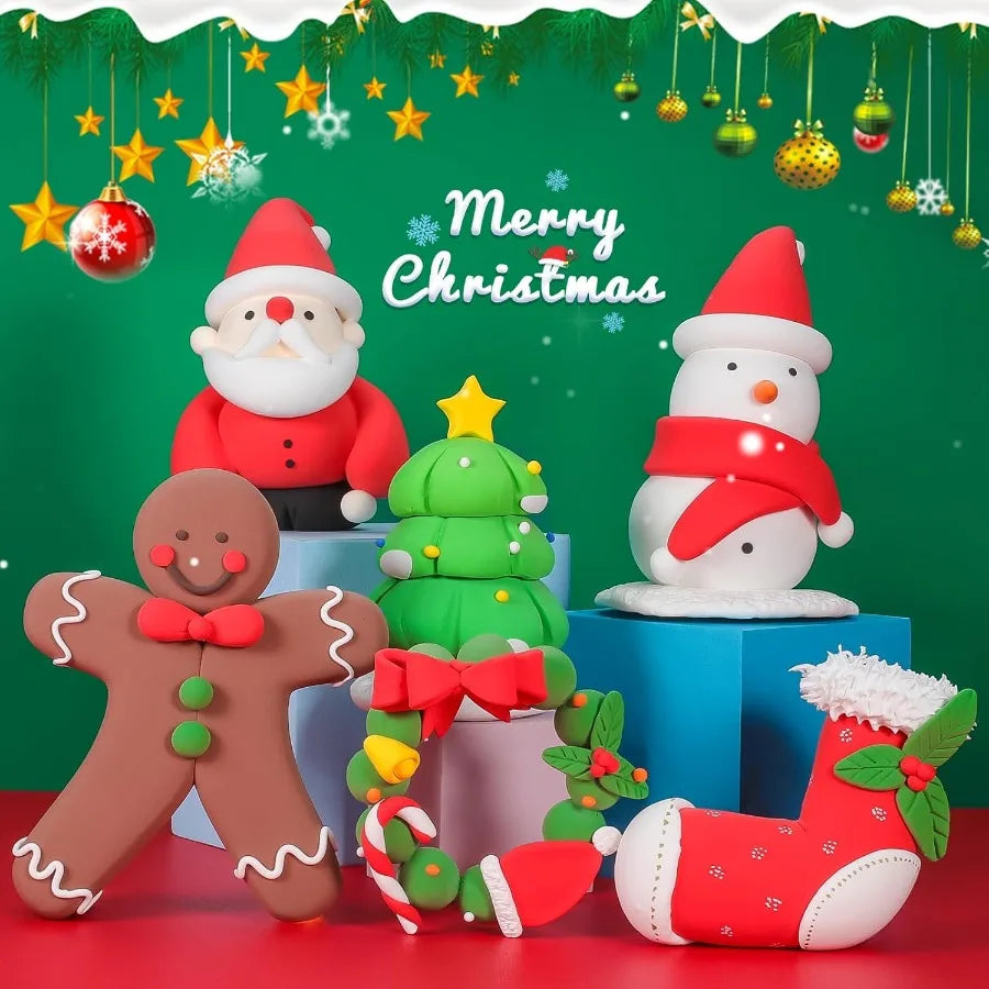 Air Dry Clay Christmas Kit Featuring 6 Festive Molding Tools