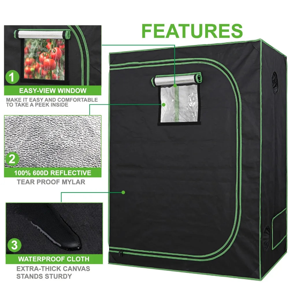 Hydroponic Grow Tent With Waterproof Floor Tray Indoor