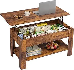 Lift Top Coffee Table With Hidden Compartment And Storage