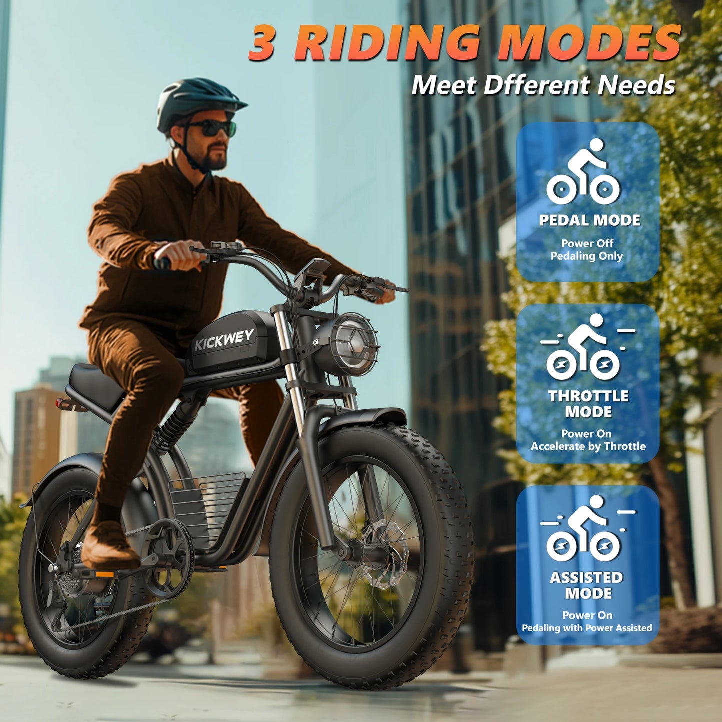 Kickwey K7 Electric Bike 1500W 48V Fat Tire Mountain